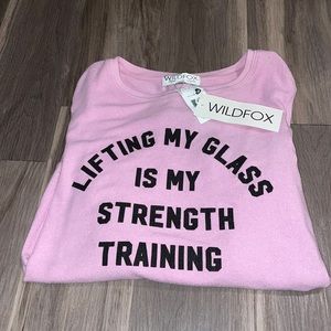 Wildfox “Lifting My Glass is My Strength Training” Sweatshirt